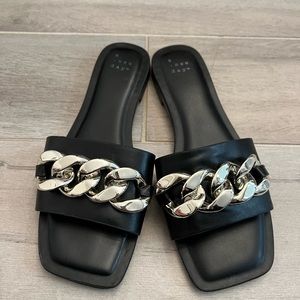 Sandal with gold strap